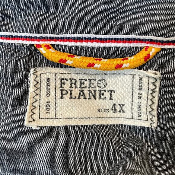 NWT Free Planet Gray Feather Long Sleeve Button Down Size 4X - Picture 4 of 9